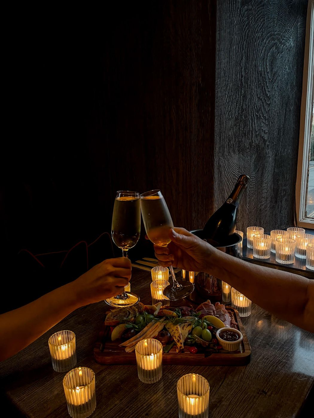 Candlelight, a sparkling toast and small plates, Thursday to Saturday.
